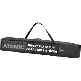 Чохол для двох пар лиж Atomic Double SKI Bag 175-205 см, водостійкий, з ременем, чорний/сірий