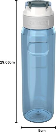 Пляшка для води Kambukka ELTON 1000 мл Niagara Blue, ударостійка, не вбирає запахи, з мірною шкалою, підходить для миття в посудомийній машині