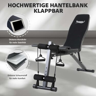 Тренажер для дому 4-в-1: лавка для жиму з регульованою спинкою та фіксатором для ніг, до 150 кг