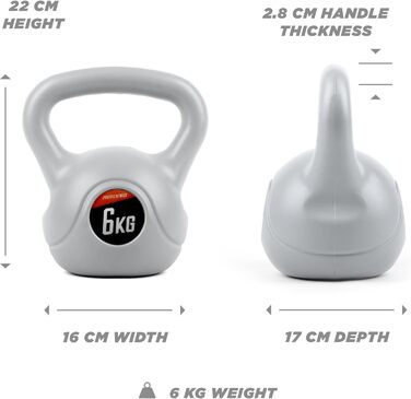 Гиря Phoenix Fitness вінілова для силових і кардіо тренувань, для дому та спортзалу