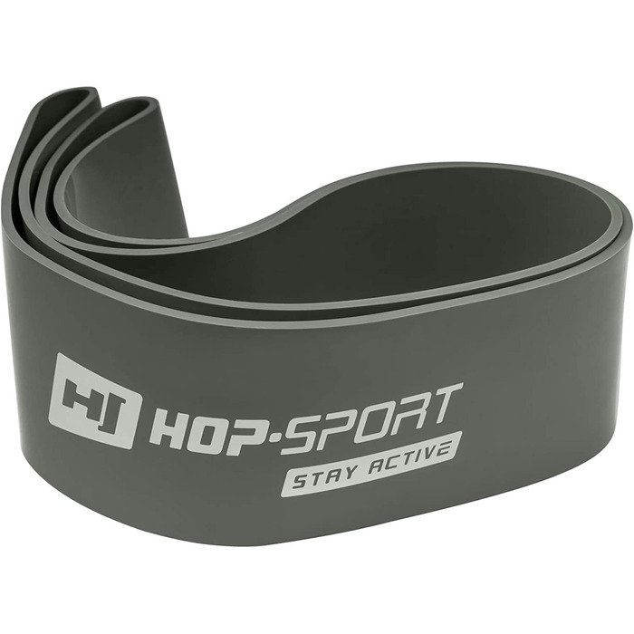 Фітнес-стрічки Hop-Sport з латексу, 7-137 кг, для тренувань і набору м'язової маси, сірі опірні еспандери