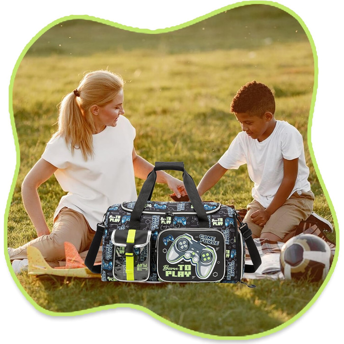 Дитяча спортивна сумка HTgroce з відділенням для взуття. Сумка для плавання, подорожей для дівчаток. Кольори: білий (сердечко), зелений (гра)