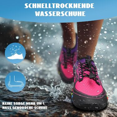 Водні шльопанці/тапочки для плавання та водних видів спорту WateLves, чоловічі та жіночі, швидковисихаючі, для дайвінгу, серфінгу, йоги, туризму, повсякденного носіння, 36-48 EU, рожевий, фіолетовий, 40 EU