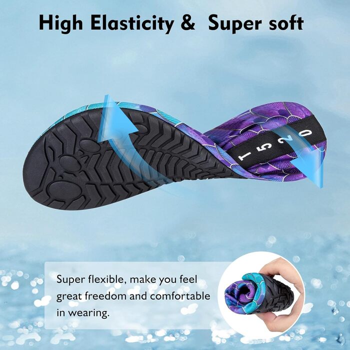 Водні шкарпетки HMIYA для плавання та відпочинку, чоловічі та жіночі, для серфінгу, йоги, тренувань, 42/43 EU, блакитний
