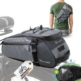Велосумка MIVELO для багажника, ізотермічна, водовідштовхувальна, 10 л, сіра