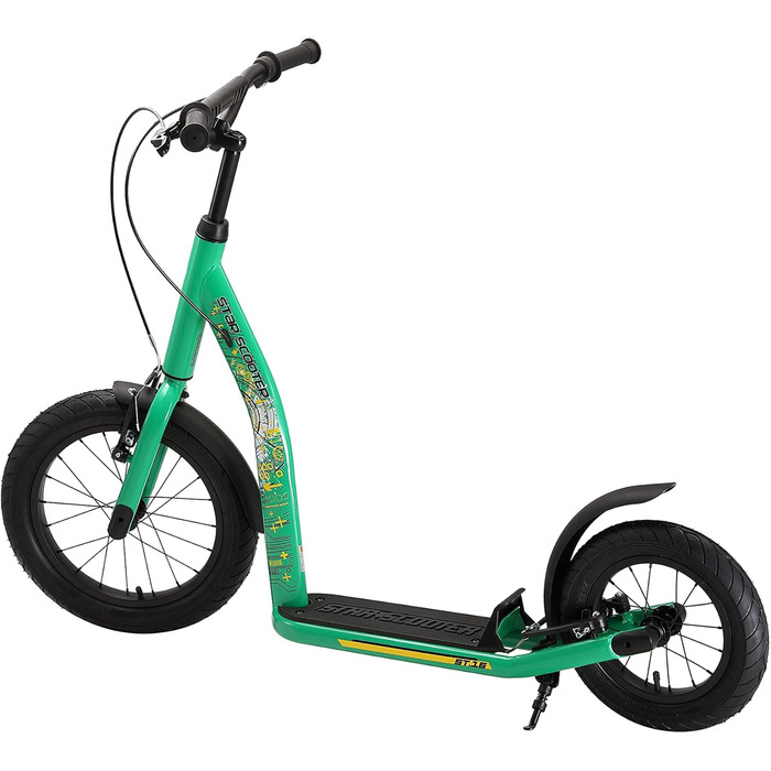 Самокат дитячий STAR SCOOTER City Kick Scooter 16 дюймів, зелений - з повітряними колесами та регульованою висотою