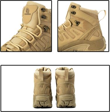 Чоловічі трекінгові черевики, тактичний рюкзак, легкі пустельні черевики (44 EU, пісочно-хакі)