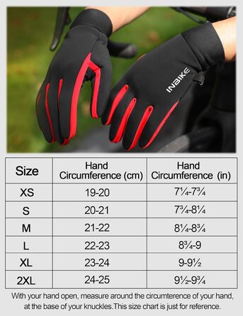 Зимові рукавички для катання на лижах та велосипеді з сенсорним екраном, Winddicht, теплі, WF709, зелені (чорно-червоні), розмір S