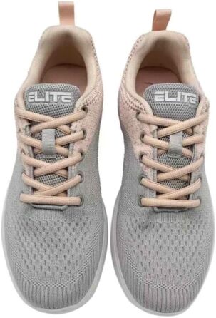 Жіночі боулінгові туфлі Elite Comfort – універсальні підошви, ультралегке сітчасте полотно, спортивний стиль, сірий, персиковий, 38 EU