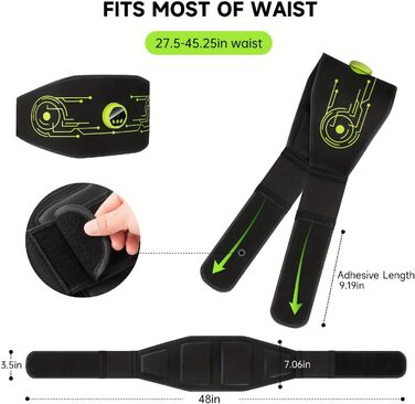 Електричний тренажер для пресу EMS, пристрій для тренування живота, пояс для стимуляції м'язів EMS – 4 зони стимуляції, 6 режимів, м'які домашні вправи, унісекс (зелений)