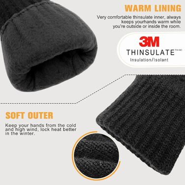 Жіночі зимові рукавички Migliore Wear Thinsulate, теплі сенсорні рукавички для спорту, велоспорту, риболовлі, L-XL, чорні