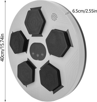 ACROSSPART Музична бокс-машина Bluetooth, електронний боксер для дорослих, настінна боксерська панель із музикою, регульована швидкість, біла