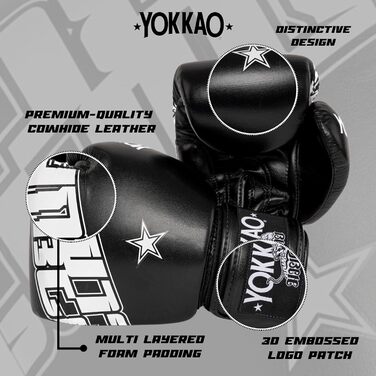 Боксерські рукавички YOKKAO для Муай Тай, дихаючі, преміум шкіра, для тренувань і спарингів, чоловічі та жіночі