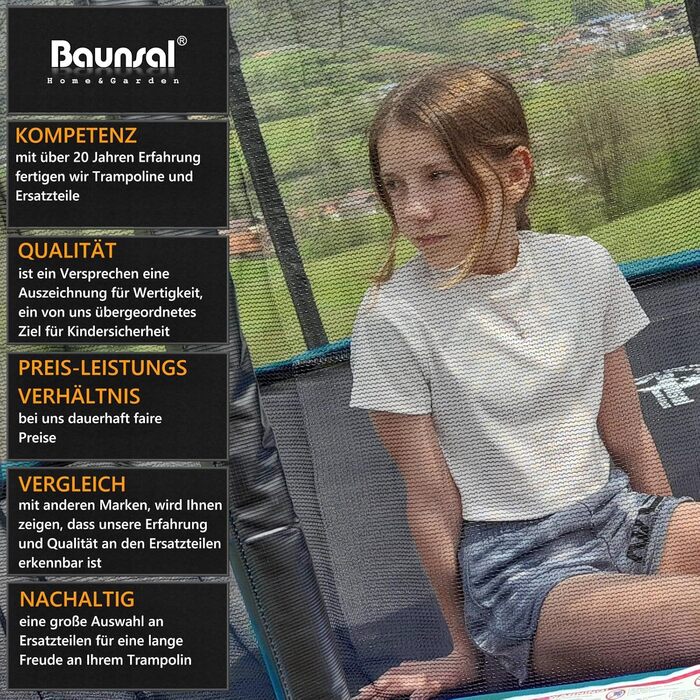 Дитячий батут Baunsal® для вулиці, Ø 183 см, синій, повний комплект, іграшка для саду