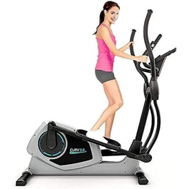 Еліптичний тренажер Bluefin Fitness CURV 3.0 | Кардіотренування вдома | LCD дисплей, Bluetooth, додаток | Чорний та сірий сріблястий