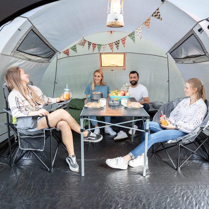 Крісло для кемпінгу Skandika Relax Comfort: зручне, складне, з підстаканником та ізольованим відділенням, до 160 кг, сіре