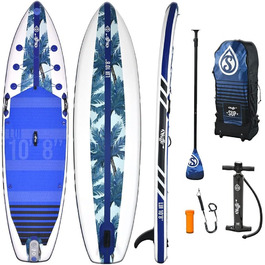 Надувна SUP-дошка Skiffo PB-SXY108C Dropstitch 325×84×15 см, комплект (весло, насос, рюкзак), до 120 кг, для чоловіків усіх рівнів