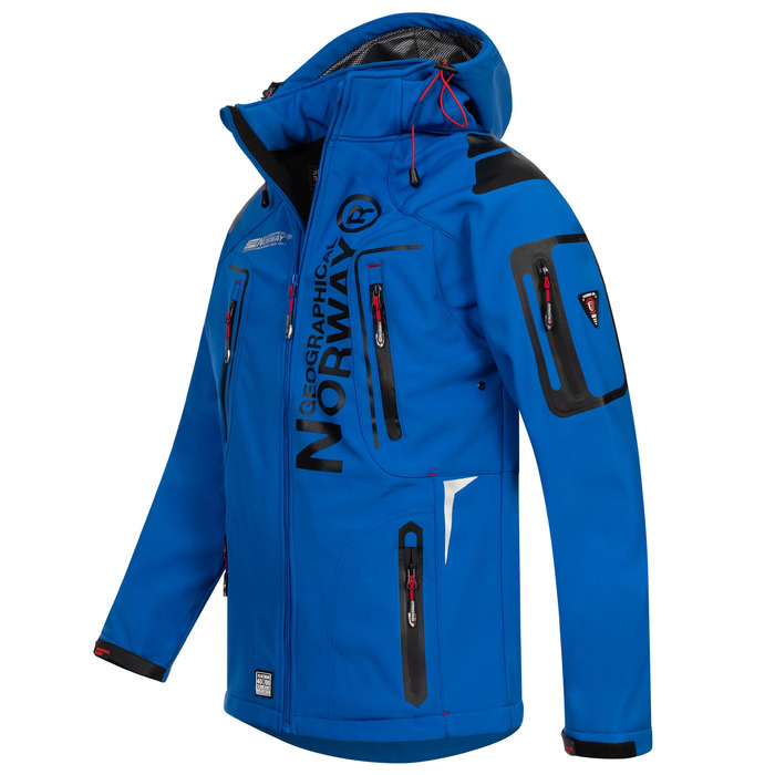 Чоловіча куртка Softshell Geographical Norway FVS — демісезонна outdoor куртка для походів та спорту, водонепроникна, синя, розмір L