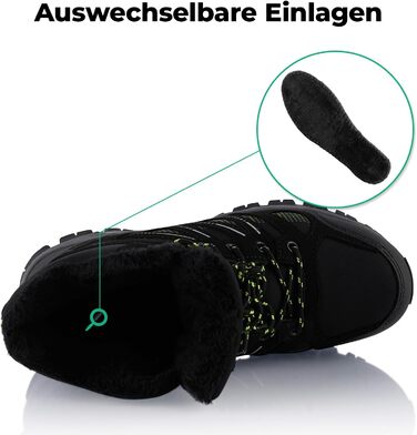Черевики для ходьби Softshell для жінок та чоловіків, зимові, утеплені, чорно-зелені (38 EU)