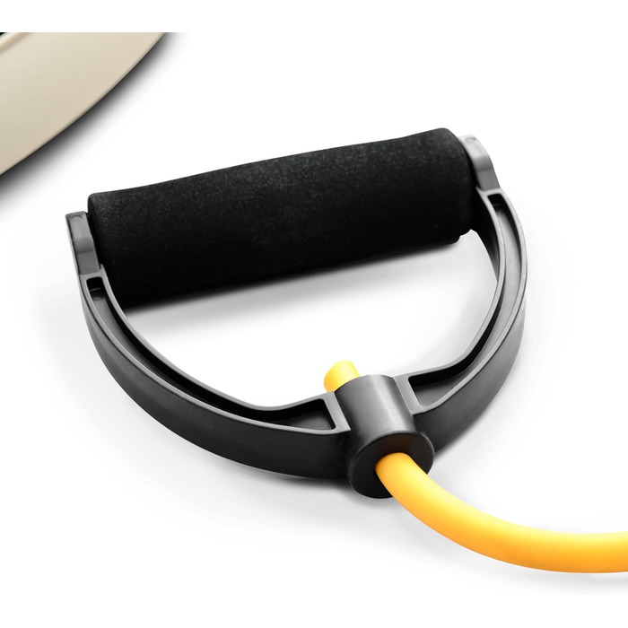 Дерев'яна баланс-дошка SportPlus з роликом та антиковзким покриттям, терапевтичний круїз із бічними ручками, тренажер рівноваги з ручками, віброплатформа для постави, реабілітація та йога Black/Sun з еластичними стрічками