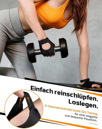 Фітнес рукавички ATERCEL для жінок та чоловіків - неслизькі дихаючі рукавички для тренувань з преміальним зчепленням та захистом долонь для силових тренувань, спортзал, воркаут, тренування. Чорний колір