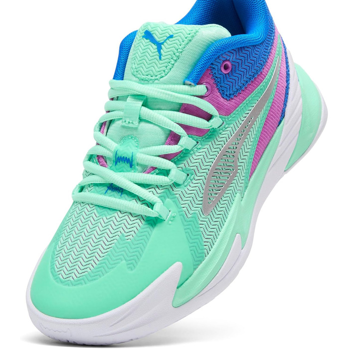 Кросівки для баскетболу Puma Dagger Unisex-Child, Зелений/Magenta, 6.5 (Big Kid)