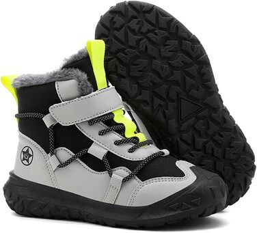 Водонепроникні зимові черевики для дітей: зимові чоботи для дівчаток та хлопчиків, утеплені, для активного відпочинку, неслизькі, сірі (28 EU)
