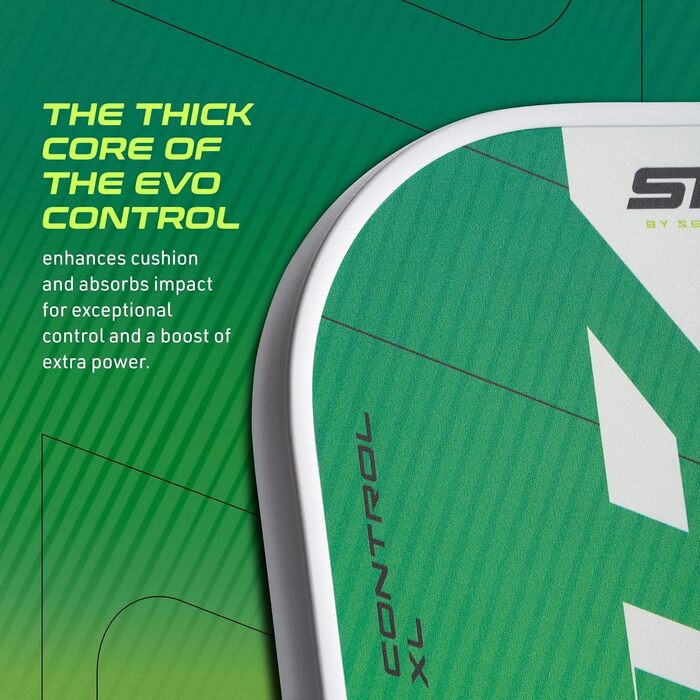 Падл для піклболу Selkirk Sport 2024 SLK Evo Power-Max з поверхнею SpinFlex та ядром Rev-Hybrid-Polymer (Контроль, Citron, XL, довга форма)