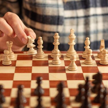 Велика магнітна дорожня шахова дошка з дерева Master of Chess 28 см, ручна робота, для дорослих і дітей