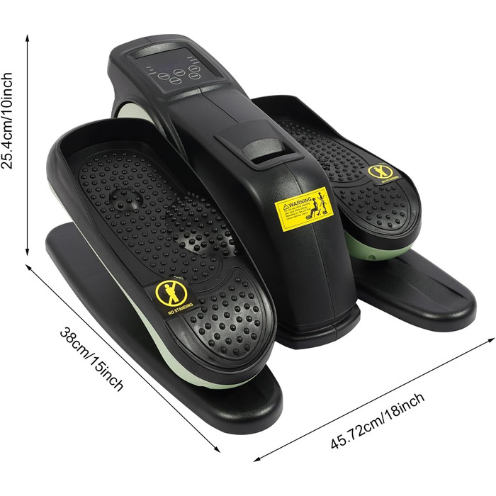 Еліптичний тренажер під стіл з пультом та дисплеєм, регульована швидкість, електричний, для дому, чорний+зелений