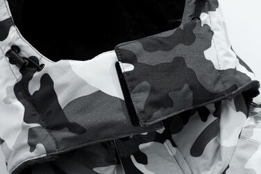 Чоловіча зимова куртка для сноуборду та лиж, водонепроникна, вітрозахисна, з капюшоном, камуфляж, чорний колір