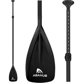 Abahub SUP весло телескопічне 3-х секційне 173-213см з алюмінію з покриттям PU для SUP дошки, серфінгу, каякінгу, човнів. Лопаті з пластику та нейлону, кольори: чорний/синій/зелений/помаранчевий/жовтий/блакитний.