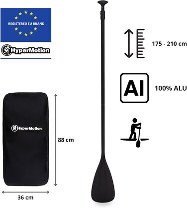 Надувна SUP-дошка HyperMotion 15 см з веслом, сидінням, насосом та сумкою, витримує до 130 кг