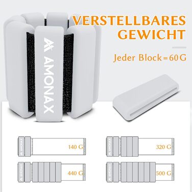 Манжети для фітнесу Amonax на щиколотки та зап'ястя, 2х0.5кг, сірі - ваги для ніг і рук, пілатес, для жінок та чоловіків