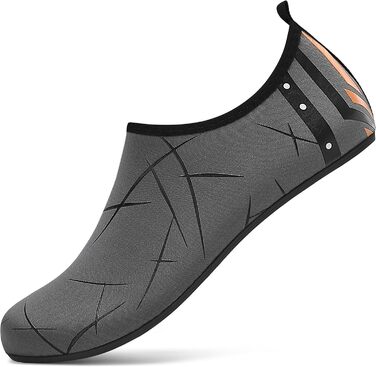 Водні черевики для жінок та чоловіків: легкі, швидковисихаючі, з антиковзким покриттям для плавання, пляжу та серфінгу (44 EU, 857 Темно-сірий)