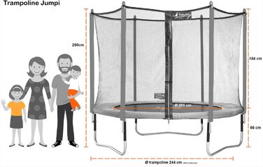 Трамплін для саду Kangui Jumpi Zen з сіткою та сходами (PVC) – Ø250-430 см