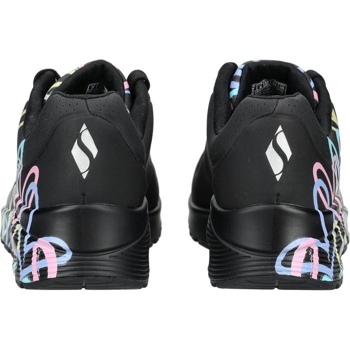 Кросівки жіночі Skechers UNO-Bright Air (36.5 EU) чорно-фіолетово-бірюзові Durabuck/Mesh