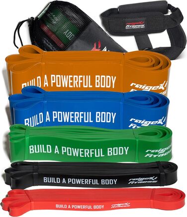 Фітнес гумки Raigeki: стрічковий комплект для силових тренувань (5 шт., 6-100 кг)