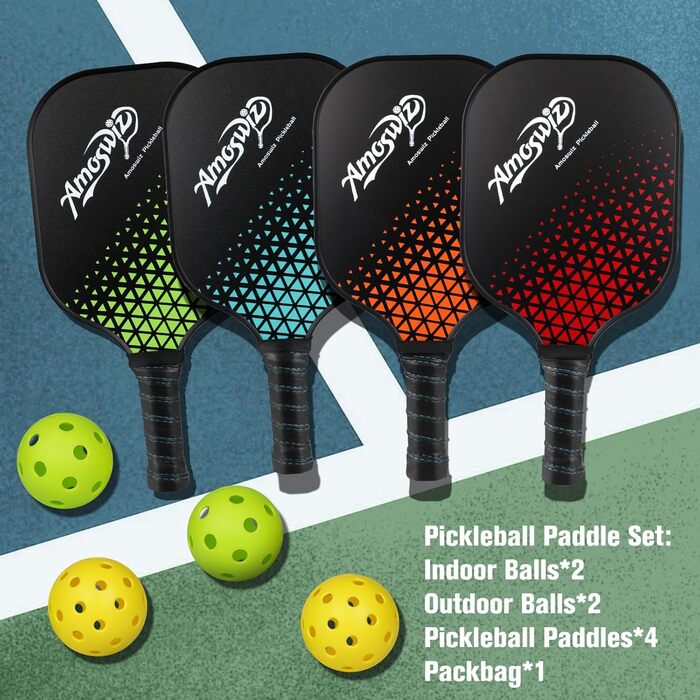 Набір ракет для піклболу, скловолокно, 4 шт.