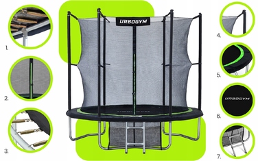 Батут із сіткою Urbogym 252 см FT 8 (244-252 см)