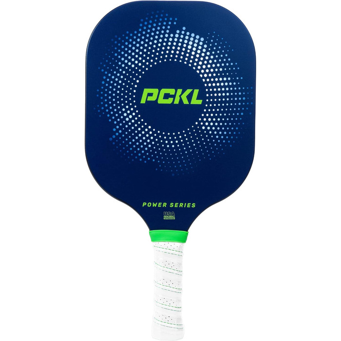 Професійна ракетка для піклболу PCKL Pro/Power Series, графіт-карбон, без бортиків, синя або біла, сертифікована USA Pickleball