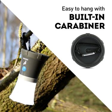 LED кемпінговий ліхтар IPX7, водонепроникний, плавучий, ударостійкий, портативний, на батарейках, 4 режими освітлення (вкл. SOS), вбудований карабін, легкий та компактний