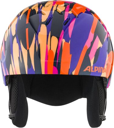 ALPINA PANOMA MAG. Q – Лижна маска OTG з антифогом, ударостійкими змінними лінзами, 100% UV-захистом для дорослих, рожево-оранжева/синя, глянцева, 51-55 см