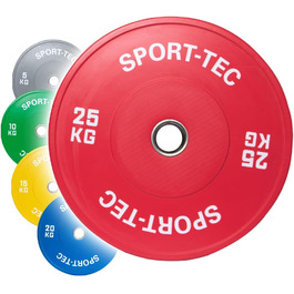 Диск для штанги Sport-Tec Olympia Bumper Plate 25 кг, отвір 50 мм, червоний