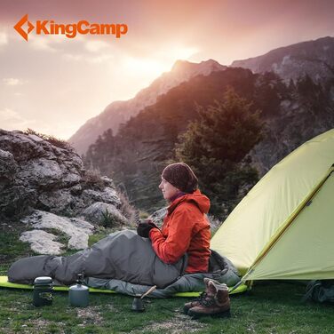 Сплячий мішок KingCamp для двох осіб, зимовий, для кемпінгу, сірий