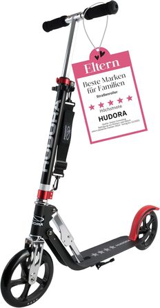 Самокат HUDORA BigWheel 205 алюмінієвий, міський, складаний, регульований по висоті, для дітей і дорослих до 100 кг, з підніжкою