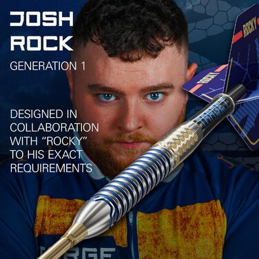 Дротики Target Josh Rock Gen 1 зі сталевим наконечником, 90% вольфраму, Swiss Point, 22/23/24/25 г, професійний набір для дартсу, гравецька серія