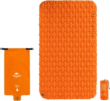Naturehike Ultraleichte: Розкладний килимок для сну - 6.5 см, для кемпінгу та піших прогулянок (Помаранчевий, подвійний)
