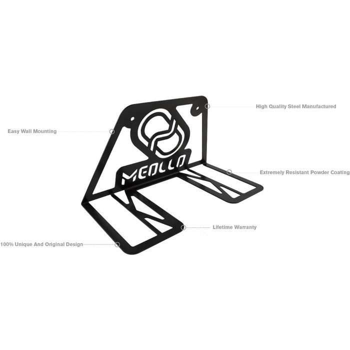 MEOLLO настінне кріплення для ракеток для настільного тенісу, 100% сталь, чорне
