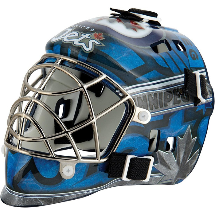 Міні-хокейна маска воротаря Franklin Sports NHL Winnipeg Jets, колекційна, з чохлом, офіційна ліцензія, сувенір